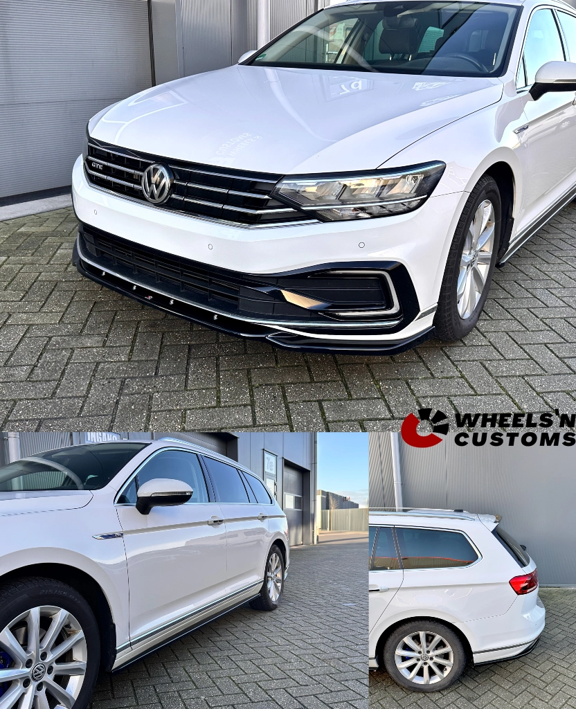 Deze Volkswagen Passat hebben we voorzien van een Maxton Design pakket.  Frontsplitter V.2 Volkswagen Passat R-Line B8 Facelift / Bumperlip Achterste zijsplitters Volkswagen Passat R-Line B8 Facelift 