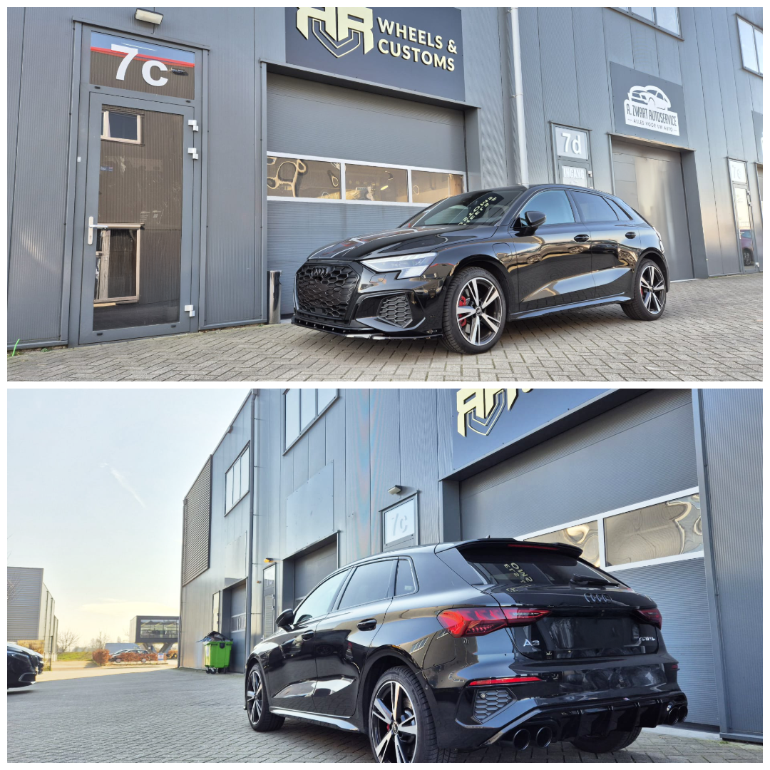 Audi A3 sportback voorzien van Maxton Design bumperlip + diffuser