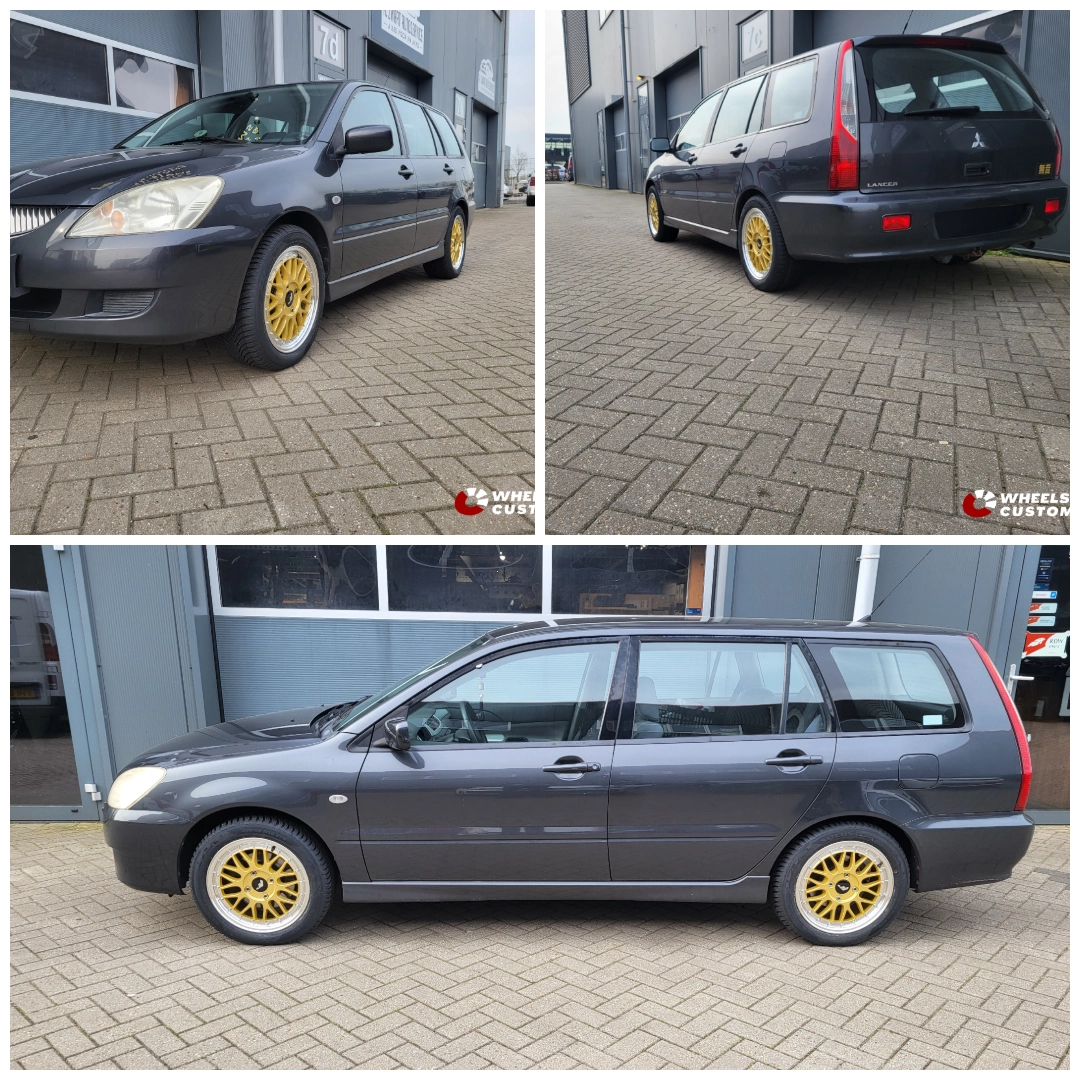  Mitsubishi Lancer Wagon 2005 - JR Wheels JR23 16x7 ET40 Custom PCD Gold Machined Lip  