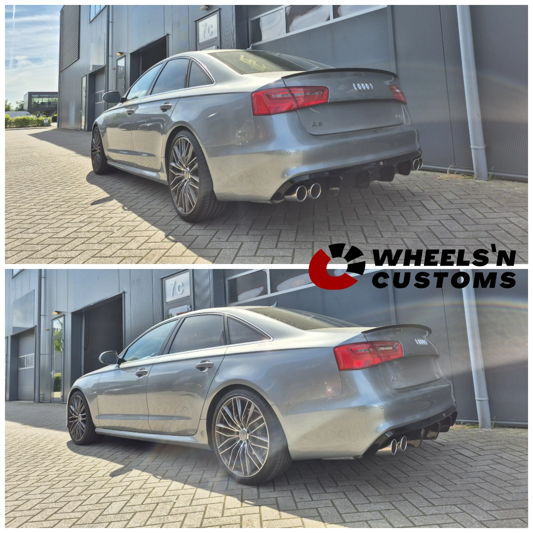Audi A6 C7 voorzien van Maxton diffuser + FOX uitlaatsysteem