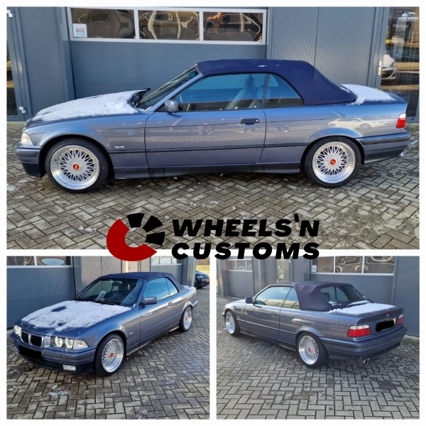 BMW E36 Cabrio - 17 inch Japan Racing JR9 - 8.5J ET35 + 8.5J ET30.