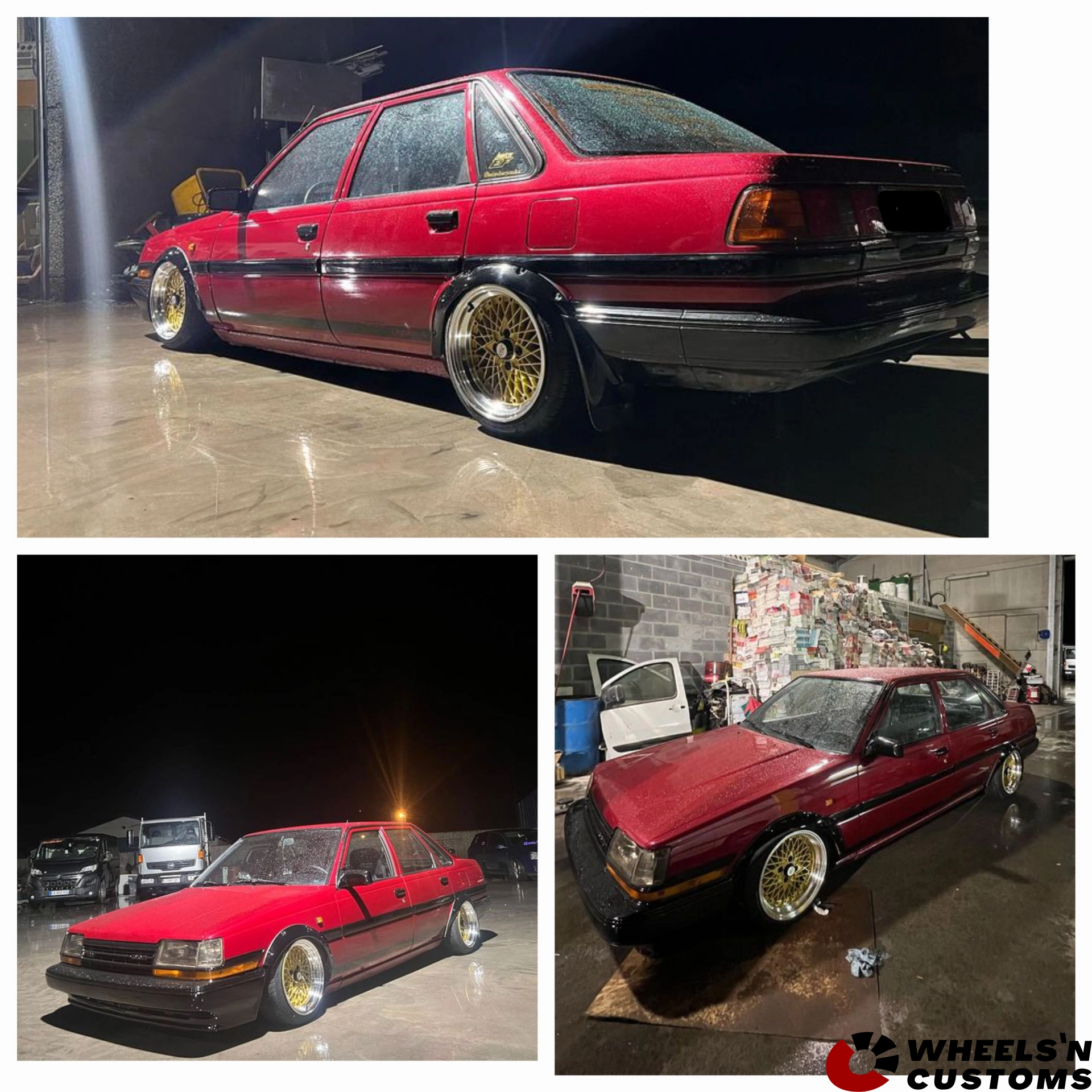 Toyota carina 2 - 15 inch YKW Y5207 Full Gold Machined Lip - 8.25J ET20