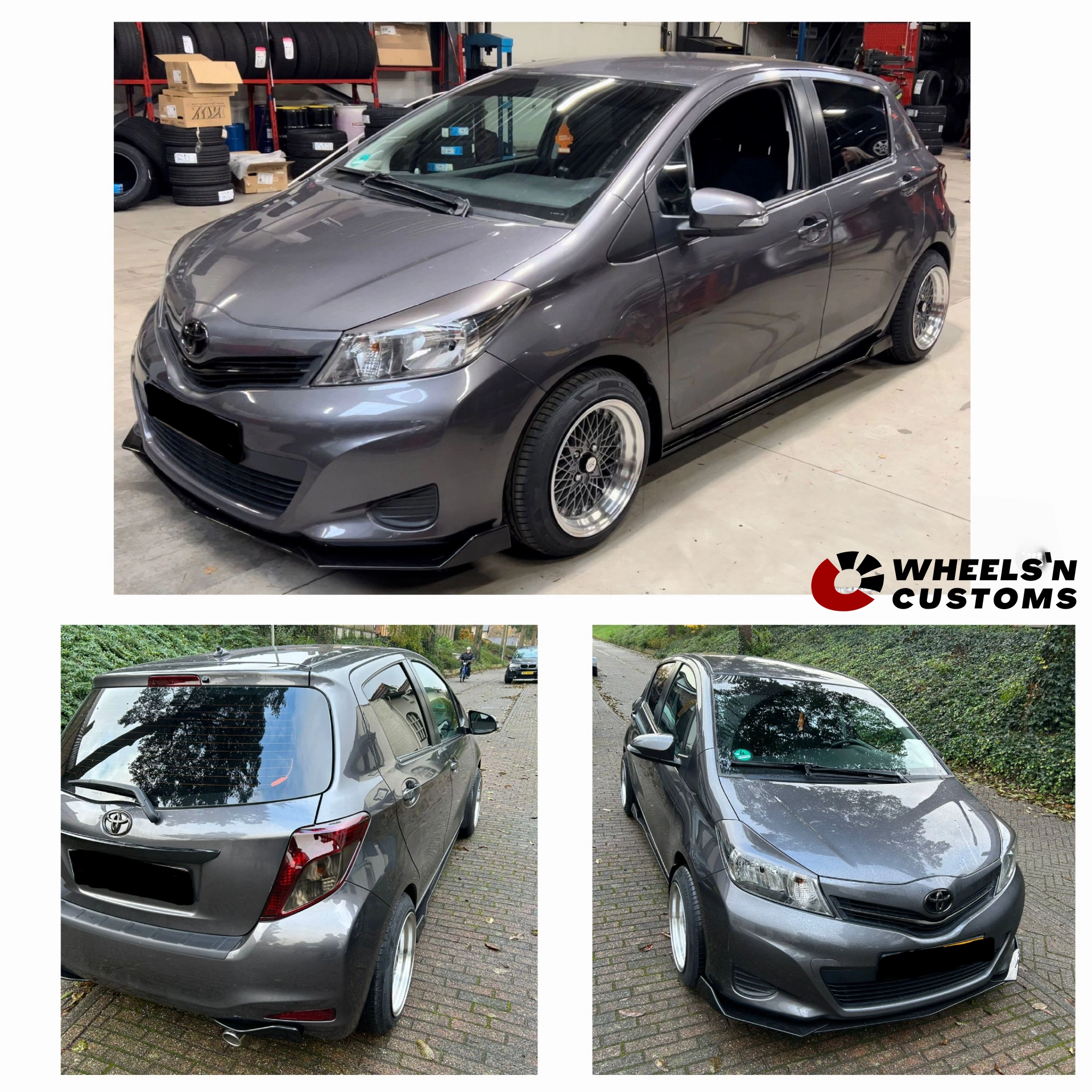 Toyota Yaris XP130 - 15 inch YKW Y5207 Carbon Grey machined Lip - 4x100 8.25J ET20