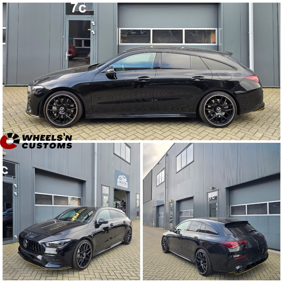 Mercedes CLA35 AMG - 19 inch AMG-Design Matt Black Polished lip - 5x112 8J ET43 + 9J ET49