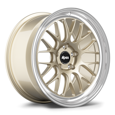 Apex Wheels ML-10RTApex Wheels ML-10RT VW/Audi (Small Bore) 19 inch J waarde9.0 Gloss Motorsport Gold - Machined Lip Forged