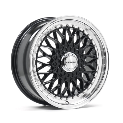 Lenso LENSO BSX Custom PCD 15 inch 7J Gloss Black & Polished Lenso LENSO BSX Custom PCD 15 inch 7J Gloss Black & Polished